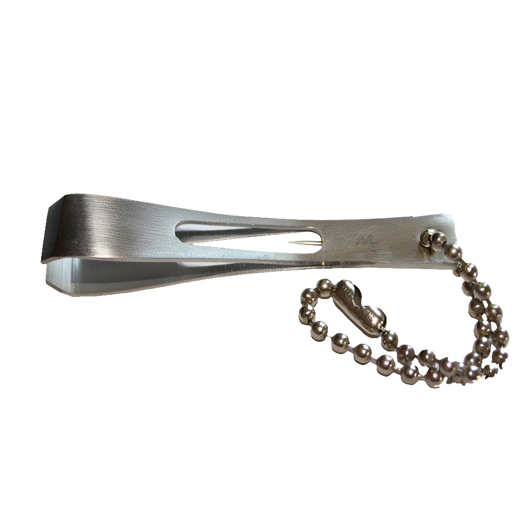 MountainRiver Schnurclipper silber mit Kugelkette zur Befestigung