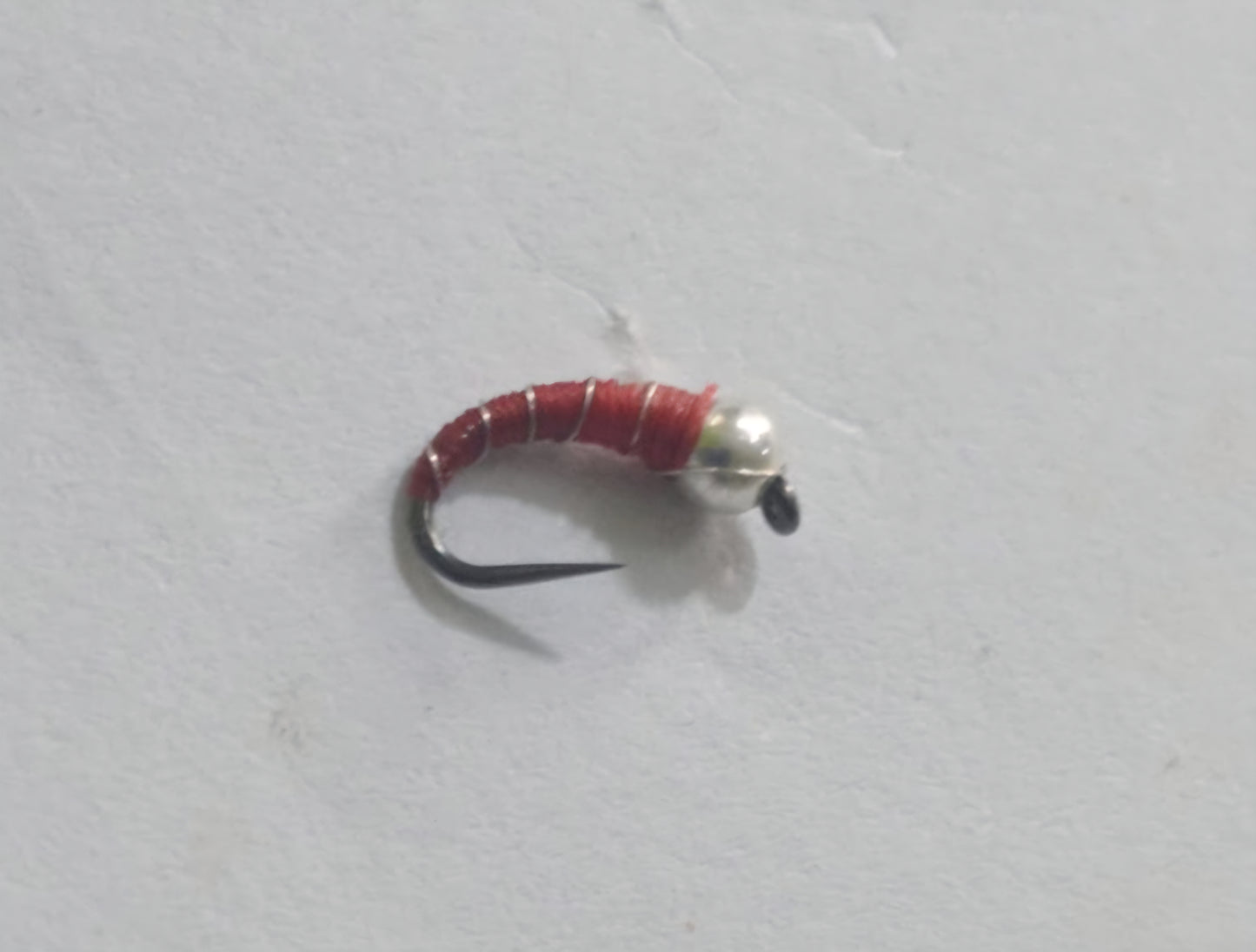 Nymphenfliege - Tungsten Zebra Midge rot / silber