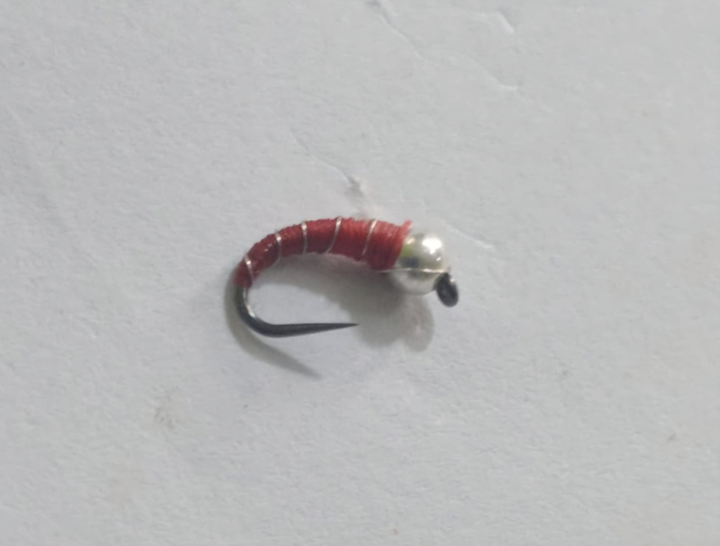 Nymphenfliege - Tungsten Zebra Midge rot / silber