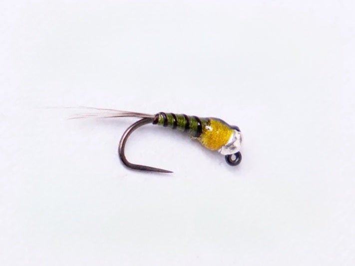 Nymphenfliege - Perdigon Jig olive / gelb