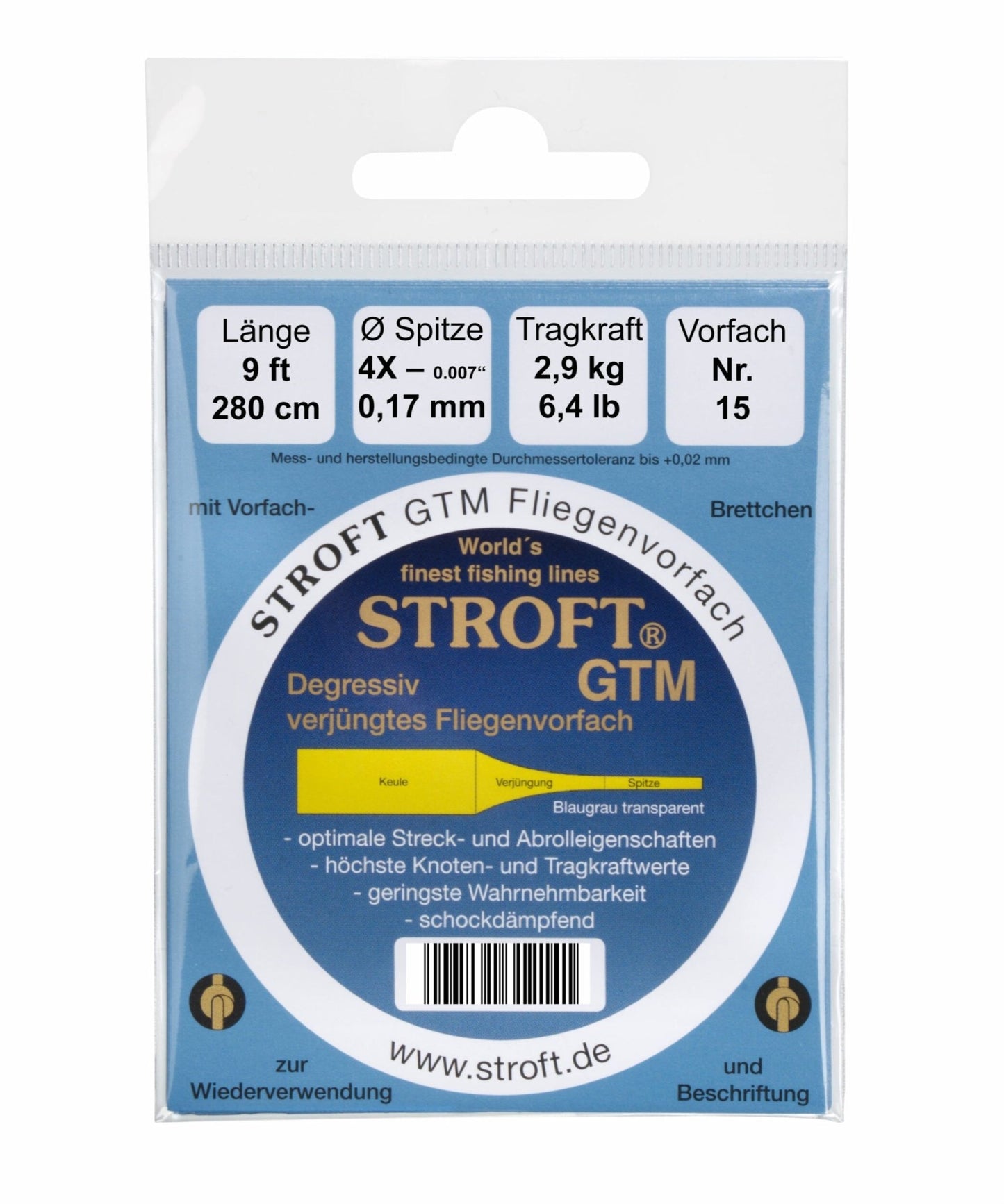 STROFT - GTM Fliegenvorfach verjüngt 9ft | 280cm