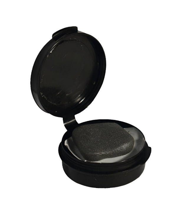 Loon Deep Soft Weight Tungsten Knete in geöffneter schwarzer Kunststoffdose 