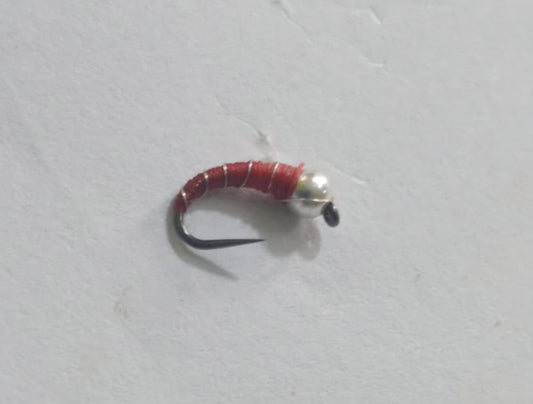 Nymphenfliege - Tungsten Zebra Midge rot / silber