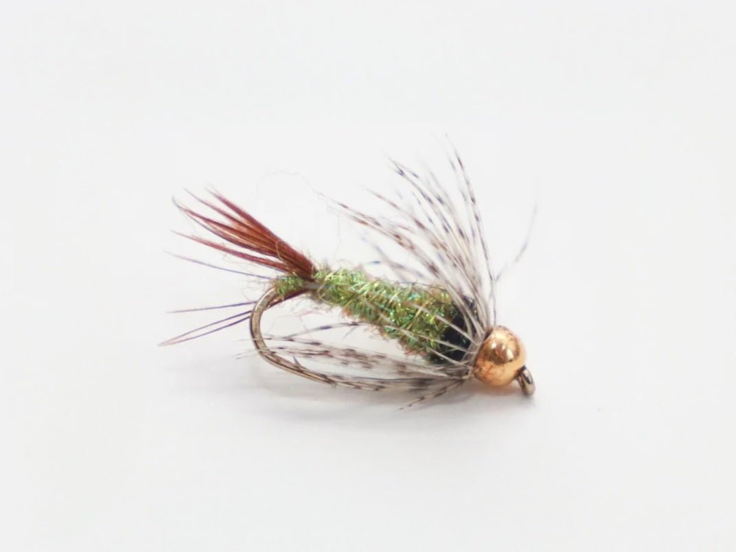 Nymphenfliege - Gold Tungsten Crystal Soft Hackle olive-grün